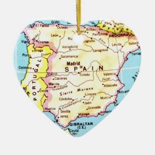 Färgrik karta av den Spanien designen Julgransprydnad Keramik