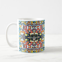 Färgrik kattKaleidoscope Kaffemugg