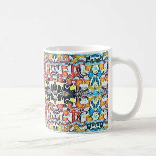 Färgrik kattKaleidoscope Kaffemugg (Höger)