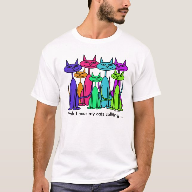 Färgrik kattT-tröja Tee (Framsida)