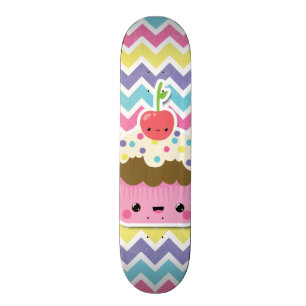 Färgrik Kawaii muffin på sparrar Skateboard Bräda 19,5 Cm