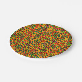 Färgrik Kente papperstallrikar