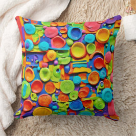 Färgrik Keramisk Konst Kudde