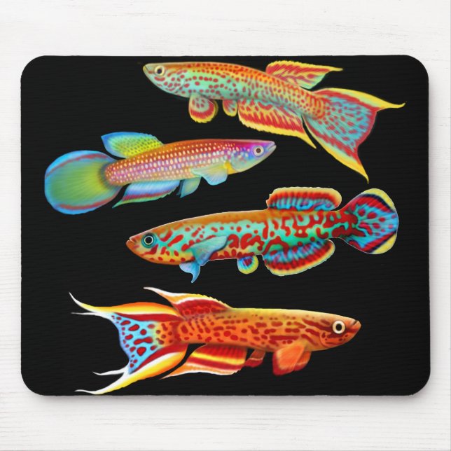 Färgrik Killifish Mousepad Musmatta (Framsidan)