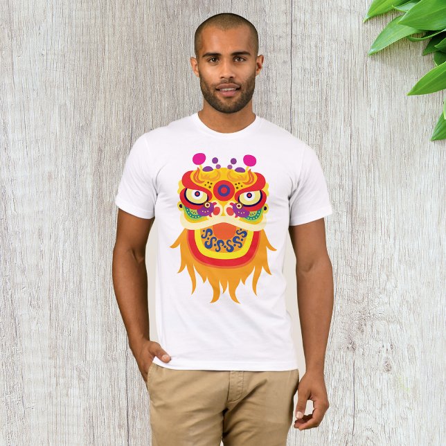 Färgrik kinesisk lejon dans huvud t shirt (Skapare uppladdad)
