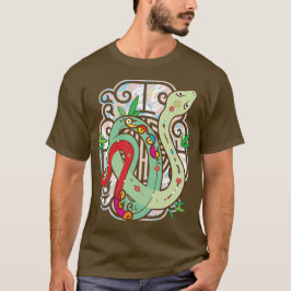 Färgrik kinesisk zodiak orm t shirt