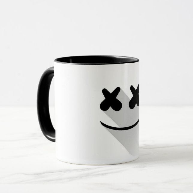 Färgrik kladdig mönstrad kaffekopp | Söt tecknad s (Framsida vänster)