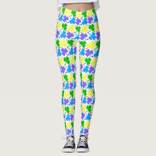Färgrik klöverSts Patrick damasker för dag Leggings