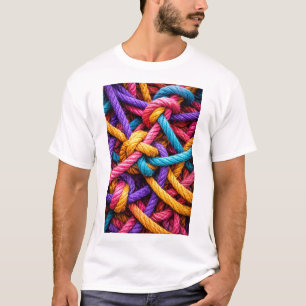 Färgrik Knuten Repmönster – Livlig T-shirt