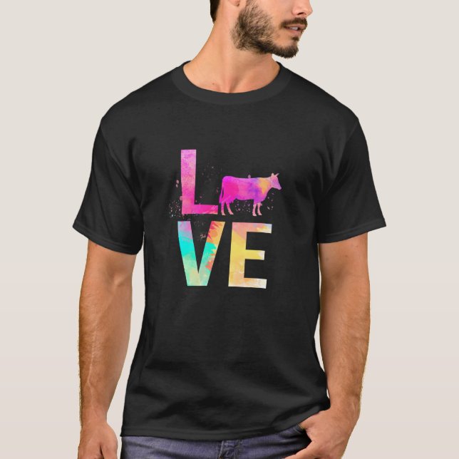 Färgrik ko Mamma Ko T Shirt (Framsida)