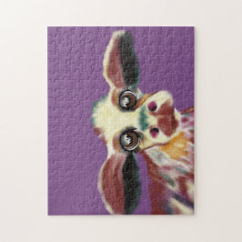 Färgrik ko med det Soulful ögapussel Pussel