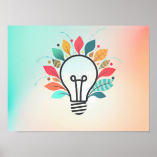 Färgrik konceptuell konst: Idé Bloom Abstrakt Ljus Poster