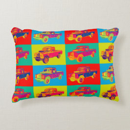 Färgrik konst 1971 för Land Rover pickup Prydnadskudde