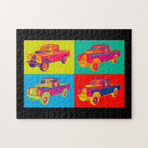 Färgrik konst 1971 för Land Rover pickup Pussel