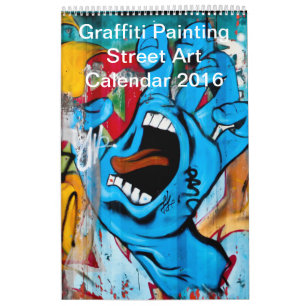 Färgrik konst 2016 för grafittimålninggata kalender