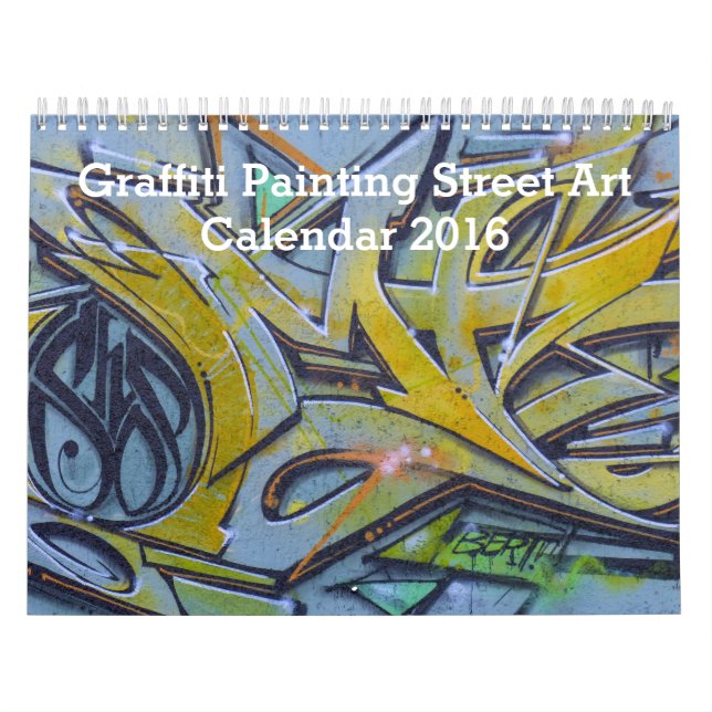 Färgrik konst 2016 för grafittimålninggata kalender (Omslag)