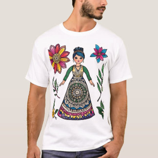 Färgrik konst – Boho andlig blommönsterdesign T Shirt