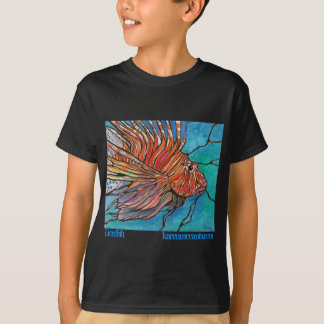Färgrik konst för Lionfish"målat glass" stil! Tee