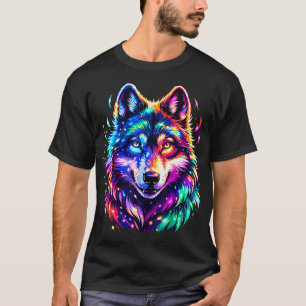 Färgrik konst vargar djur vargar t shirt