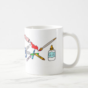 Färgrik konsthantverktillförselmugg kaffemugg
