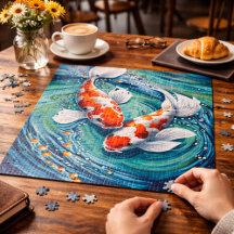 Färgrik konstnärlig design av Koi-fisk i rinnande 