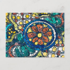 färgrik konstnärlig sydvästlig keramik blå vykort