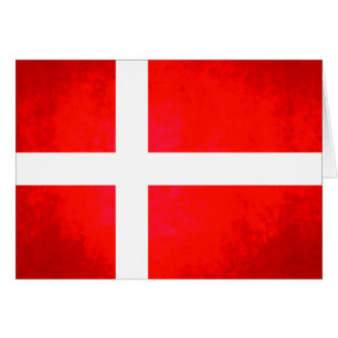 Färgrik kontrastdanskaflagga hälsningskort