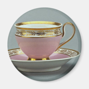 Färgrik kopp och saucer, Berlin, Tyskland Magnet
