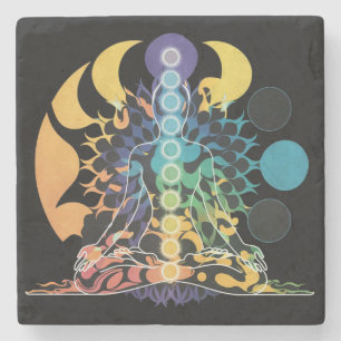 Färgrik Kosmisk Chakra Meditation Andlig Energi Stenunderlägg