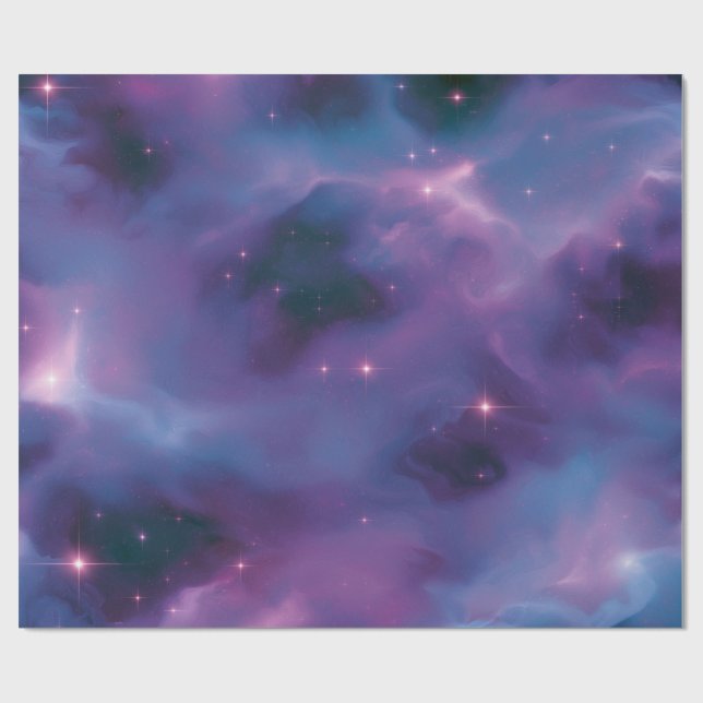 Färgrik kosmisk nebulosa presentpapper (Platt)