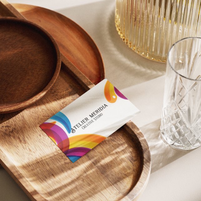 Färgrik Kreativ Studio med QR Kod Visitkort (Skapare uppladdad)