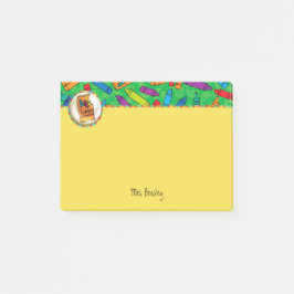 Färgrik kritor 4 x 3 post-it block