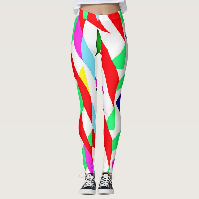 Färgrik Kromatisk Mönster Leggings (Framsida)