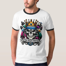 Färgrik Kronad Gymmonsterkung Fitnesskonst T Shirt