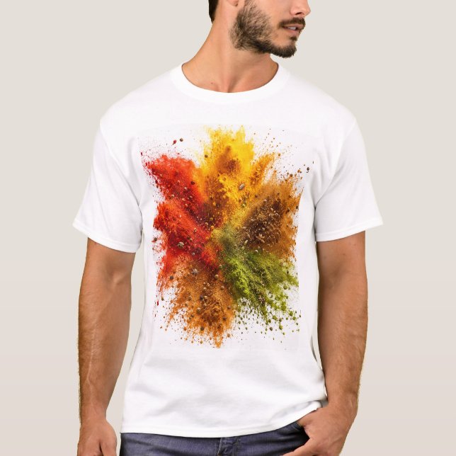 Färgrik Kryddpulver Explosionsspridning  T Shirt (Framsida)