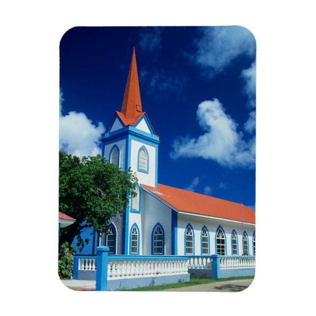 Färgrik kyrka på ön Tahaa i Magnet (Vertikal)