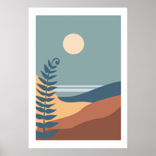 Färgrik landskapsaffisch poster