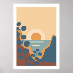 Färgrik landskapsaffisch poster