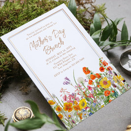 Färgrik landskapsblomma Mors dag Brunch Inbjudningar