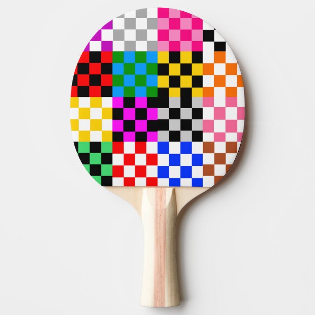 Färgrik lapptäcke-rutig mönsterdesign  pingisracket (Framsidan)