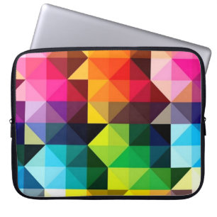 Färgrik laptop sleeve för geometrisk mönstervek