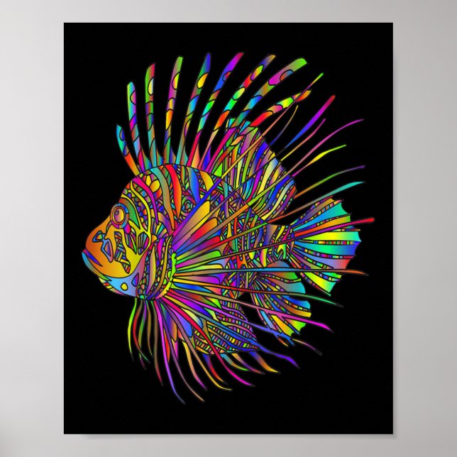 Färgrik Lejonfisk Lejon Fisk  Poster (Framsidan)