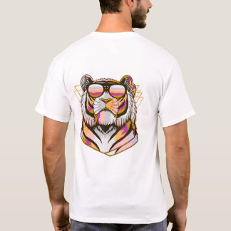 Färgrik Lejonhuvud – Djärv Konstnärlig Djurdesign T Shirt
