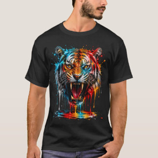 Färgrik Lejonkung Vild Andlig Konst T Shirt