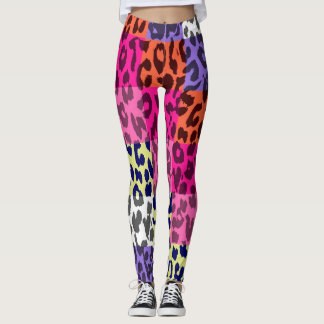 Färgrik Leopards Hudmönster #25 Leggings