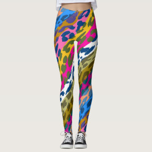 Färgrik Leopards Hudmönster #29 Leggings