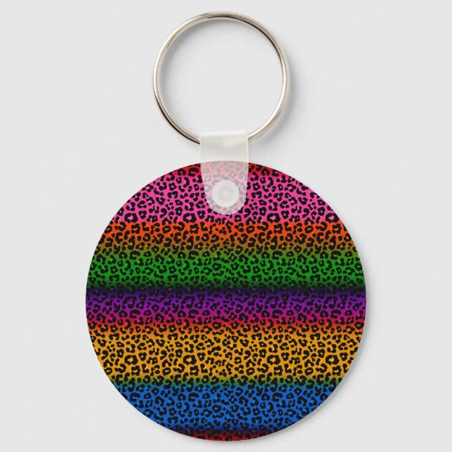 Färgrik Leopardyckestdesign  Nyckelring (Framsida)