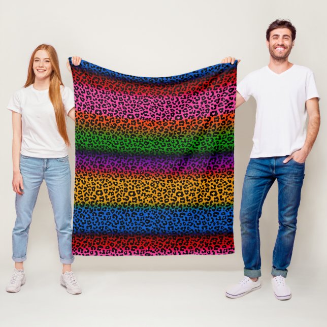 Färgrik Leopardyckle Tryck Design  Fleecefilt (På plats)