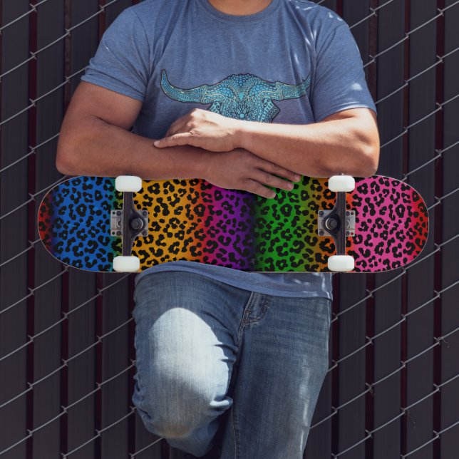 Färgrik Leopardyckle Tryck Design  Mini Skateboard Bräda 18,5 Cm (Utomhus 3)