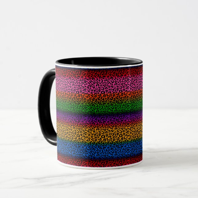 Färgrik Leopardyckle Tryck Design  Mugg (Framsida vänster)